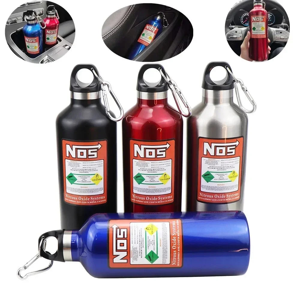 NOS Water Bottle Motorcycles Car Insulation Cup 500ML Stainless Racing Style Car Interior Decoration Accessories Nos Thermos Cup