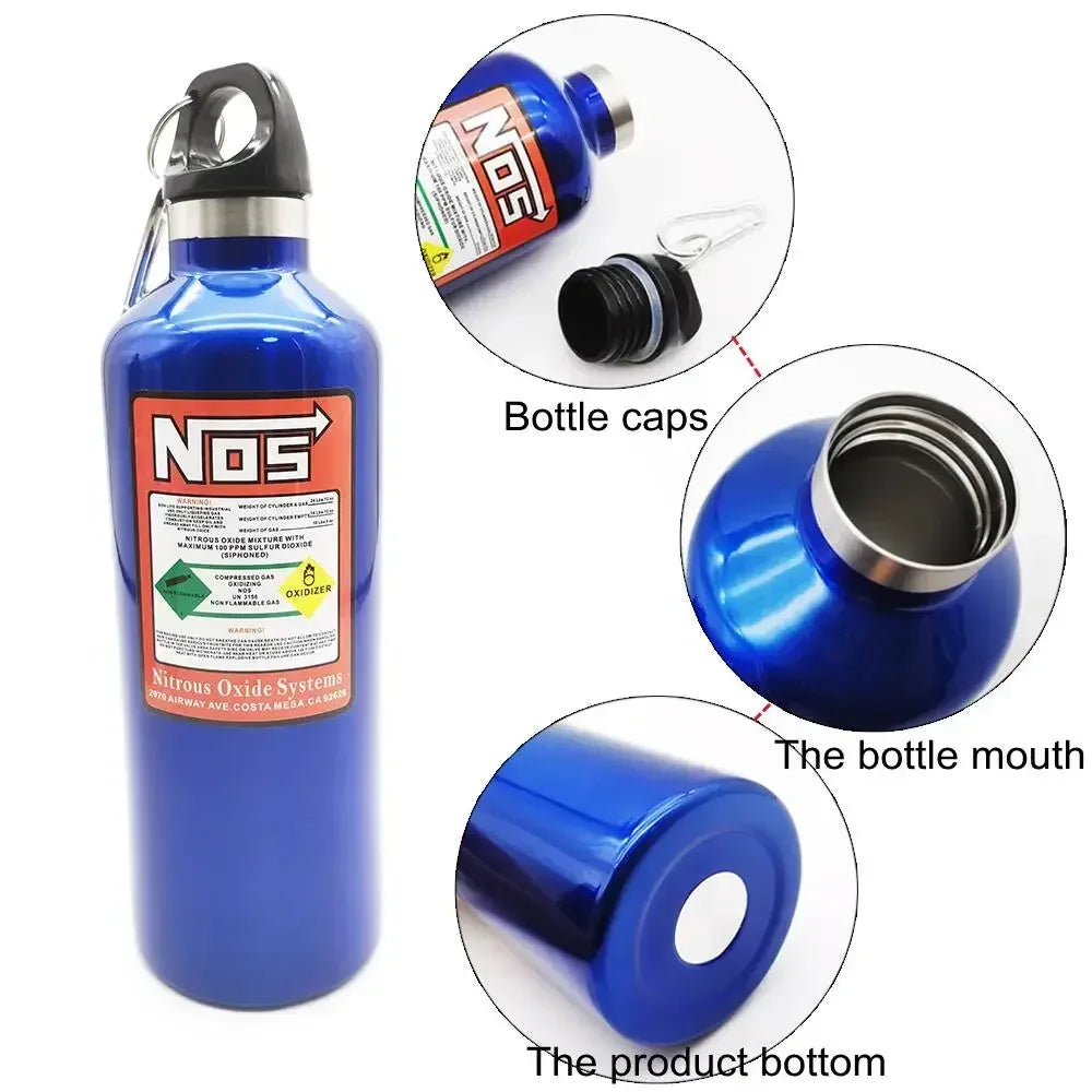 NOS Water Bottle Motorcycles Car Insulation Cup 500ML Stainless Racing Style Car Interior Decoration Accessories Nos Thermos Cup